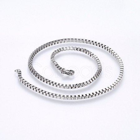 304 Stainless Steel Box Chain Necklaces NJEW-F226-05P-05-1