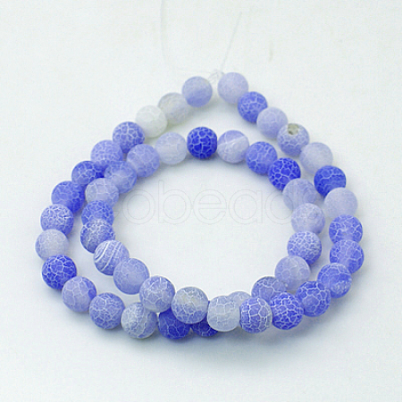 Natural Crackle Agate Beads Strands G-G055-4mm-7-1