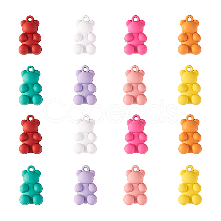 40Pcs 8 Colors Spray Paint Zinc ALloy Pendants PALLOY-CJ0001-163-1