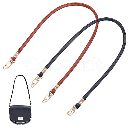 WADORN&reg 2Pcs 2 Colors PU Imitation Leather Bag Straps DIY-WR0002-07-1