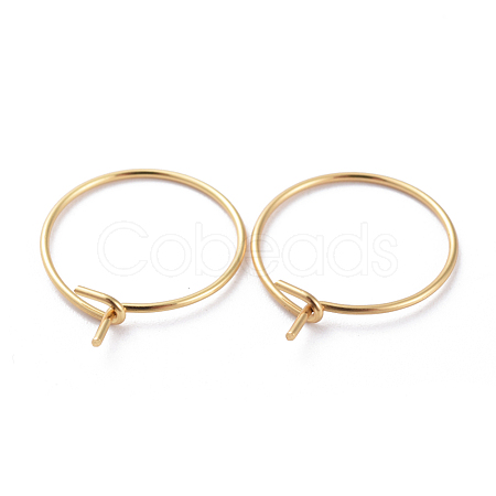 316 Surgical Stainless Steel Hoop Earring Findings X-STAS-J025-01A-G-1