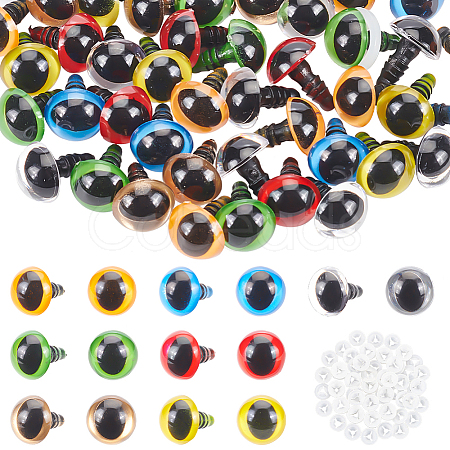   70 Sets 7 Colors Craft Plastic Doll Eyes DIY-PH0017-49-1