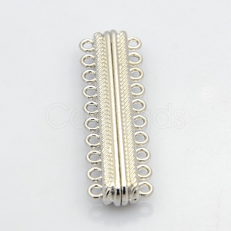 Oval 10 Strands Alloy Magnetic Clasps PALLOY-N0095-04P-1