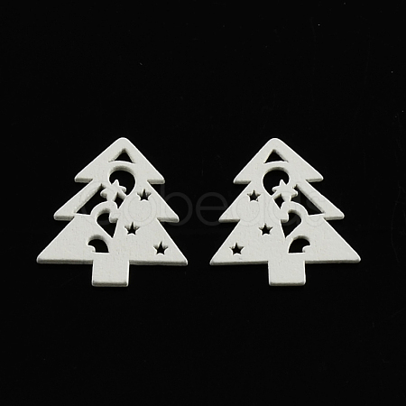 Dyed Christmas Tree Wood Cabochons WOOD-R240-21-1