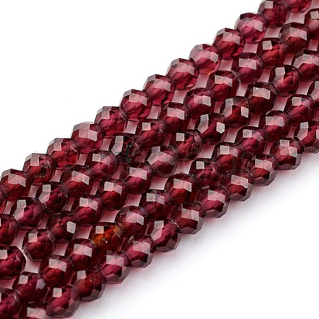 Natural Garnet Beads Strands X-G-K127-01F-3mm-1