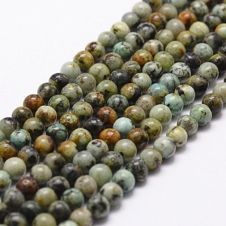 Natural African Turquoise(Jasper) Beads Strands X-G-D840-90-6mm-1
