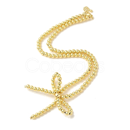 Brass Beaded Necklaces NJEW-K271-01G-01-1