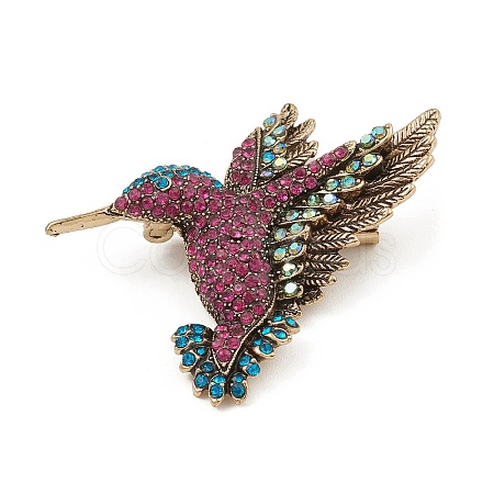 Rhinestone Bird Brooch Pin JEWB-Q030-08AG-1