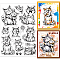 PVC Stamps, for DIY Scrapbooking, Photo Album Decorative, Cards Making, Stamp Sheets, Film Frame, Cat Shape, 21x14.8x0.3cm