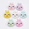 Opaque Bunny Resin Cabochons, with Glitter Powder, Rabbit Head, Mixed Color, 23x19x8mm