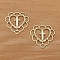 Hollow Heart Cross Alloy  Pendants, Light Gold, 31x30mm