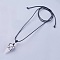 Natural Quartz Crystal Cone Braided Pendant Necklace, Gemstone Wrapped Jewelry for Women, 31.18 inch~33 inch(79.2~84cm)