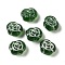 Transparent Lampwork Beads, Rose, Sea Green, 13x8mm, Hole: 1mm, about 65~75pcs/100g