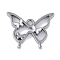 Rack Plating Alloy Enamel Pendants, Cadmium Free & Nickel Free & Lead Free, Butterfly Charm, Gunmetal, 17x21x3mm, Hole: 1.8mm