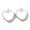 Acrylic Charms, with Alloy Finding, Heart Charms, White, 19x18x5mm, Hole: 2mm