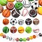 20Pcs 10 Style Sports Theme Food Grade Eco-Friendly Silicone Beads, Chewing Beads For Teethers, DIY Nursing Necklaces Making, Mixed Color, 14.5~15x14~15mm, Hole: 2~2.5mm, 2pcs/style