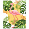 Rectangle with Face Pattern Paper, Gift Wrapping Paper, Across, Flamingo Shape, 350x280x0.5mm