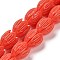 Synthetic Coral Dyed Carved Beads Strands, Flower, Cerise, 12x10mm, Hole: 1.5mm, about 22pcs/strand, 10.04''~10.63''(25.5~27cm)