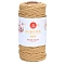 Cotton Macrame Cord, Round Macrame Rope for Wall Hangers, Boho Decorations, DIY Macrame Craft, BurlyWood, 3mm, 80g/roll