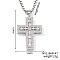 Brass Crystal Rhinestone Shiny Cross Pendant Box Chain Necklaces, Platinum, 23.62 inch(60cm)