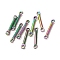 Ion Plating(IP) 304 Stainless Steel Links, Bar Connector Charms, Rainbow Color, 15x2.5x1.5mm, Hole: 1.4mm