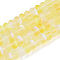 Frosted Transparent Glass Beads Strands, Rondelle, Champagne Yellow, 8x5mm, Hole: 1mm, about 75pcs/strand, 14.96''(38cm)