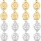 Unicraftale 16Pcs 2 Colors 304 Stainless Steel Pendants, Textured, Irregularity Flat Round, Golden & Stainless Steel Color, 17.5x13x2.5mm, Hole: 1.4mm, 8pcs/color