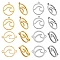 DIY Flat Round with Wave Making Findings Kits, Including 201 & 304 Stainless Steel Pendants & Links Connectors, Golden & Stainless Steel Color, 16Pcs/box