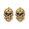 Ion Plating(IP) 304 Stainless Steel Pendants, with Enamel, Skull Charm, Real 18K Gold Plated, 15.5x10x1.5mm, Hole: 1mm