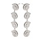 Rack Plating Brass Dangle Stud Earrings, Cadmium Free & Lead Free, Long-Lasting Plated, Conch, Platinum, 53x12.5mm