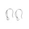 Tarnish Resistant 304 Stainless Steel Earring Hooks, with Horizontal Loop, Flat Ear Wire, Stainless Steel Color, 18x10x3mm, Hole: 2mm, 20 Gauge, Pin: 0.8mm