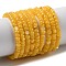 Natural Freshwater Shell Beads Strands, Dyed, Rondelle, Gold, 3x2mm, Hole: 0.5mm, about 183~186pcs/strand, 14.96''(38cm)