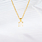 925 Sterling Silver Cable Chain Round Opal Pendant Necklaces for Women, Golden, 15.75 inch(40cm)