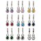 Gourd Rack Plating Brass Micro Pave Cubic Zirconia Hoop Earrings, Platinum, Mixed Color, 37x11mm