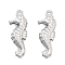 Non-Tarnish 316 Surgical Stainless Steel Pendants, Sea Horse, Stainless Steel Color, 21x7x3mm, Hole: 1mm