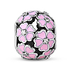 TINYSAND Rhodium Plated 925 Sterling Silver Cubic Zirconia Enamel European Large Hole Beads TS-C-089-1