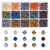 DICOSMETIC 2400Pcs 15 Colors Electroplate Glass Bead Strands EGLA-DC0001-09-1