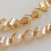 Electroplate Glass Beads Strands EGLA-R031-10mm-09-1