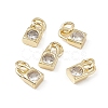 Brass Micro Pave Clear Cubic Zirconia Charms KK-E068-VB226-4