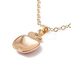 Enamel Apple Pendant Necklace with Golden Brass Cable Chains for Teachers' Day NJEW-TA00047-6