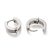 304 Stainless Steel Huggie Hoop Earrings Findings STAS-I167-01B-P-3
