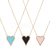 ANATTASOUL 3Pcs 3 Colors Rhinestone Heart Pendant Necklace NJEW-AN0001-69-1