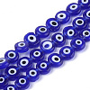 Handmade Evil Eye Lampwork Beads Strands X-LAMP-S191-02B-03-2