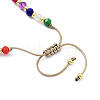 Adjustable Natural Pearl & Glass & Brass Braided Beaded Bracelet for Women BJEW-O187-05-3