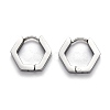 Tarnish Resistant 304 Stainless Steel Hexagon Huggie Hoop Earrings STAS-H156-03B-P-2