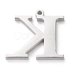 Tarnish Resistant 304 Stainless Steel Letter Pendant Rhinestone Settings STAS-J028-01K-2