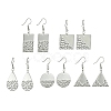 Non-Tarnish 304 Stainless Steel Geometry Dangle Earrings EJEW-JE05565-02-1