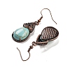 Synthetic Turquoise Teardrop Dangle Earrings EJEW-B055-01R-25-2