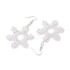 Snowflake Glass Dangle Earrings EJEW-TA00474-4