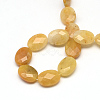 Faceted Oval Natural Topaz Jade Beads Strands G-R303-10-2